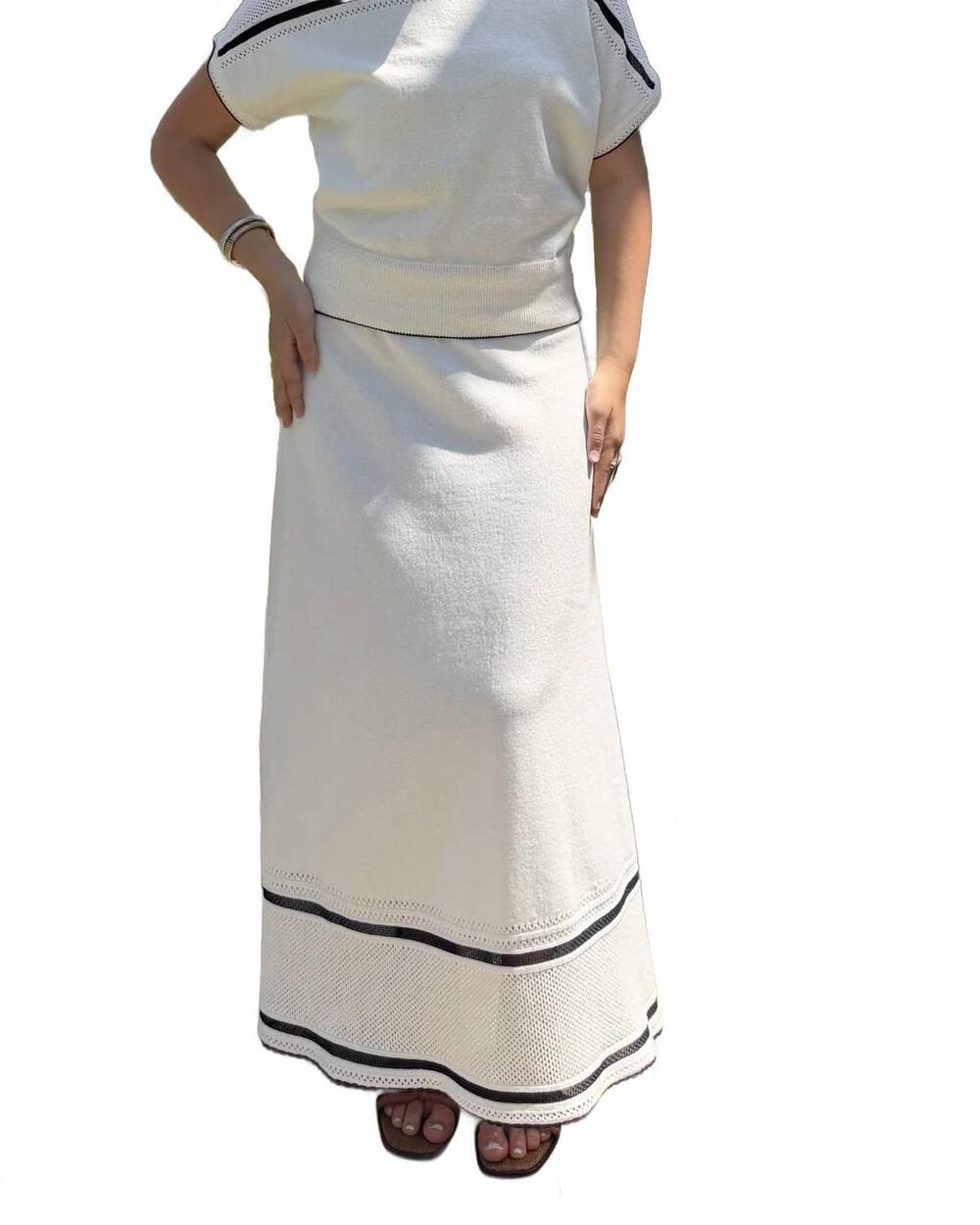 NEW SITA MURT striped skirt in white